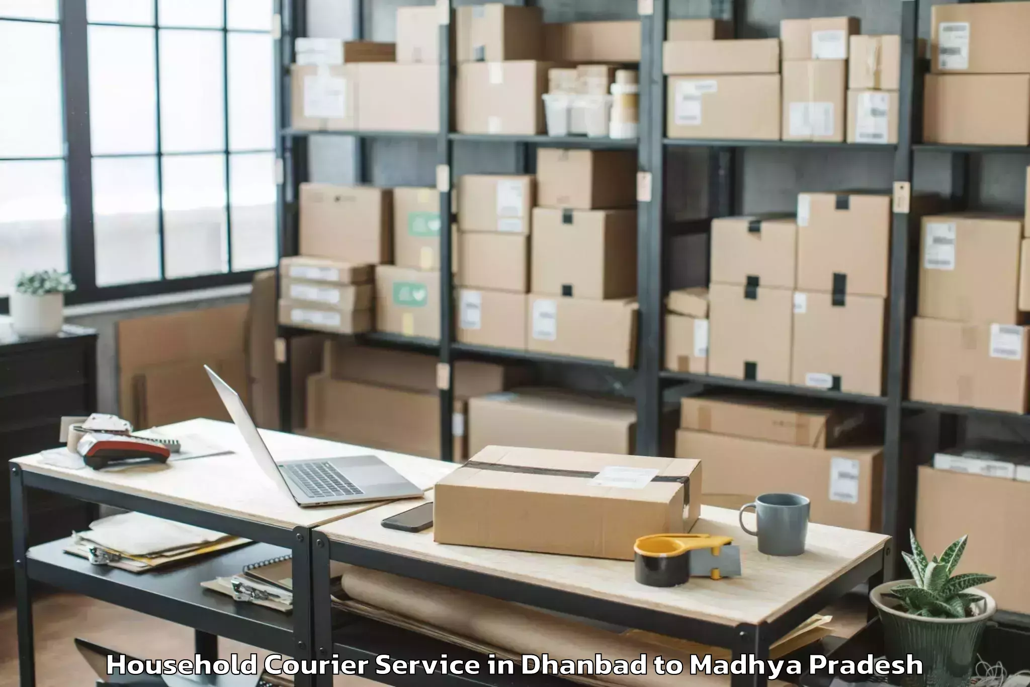 Top Dhanbad to Sanwer Household Courier Available